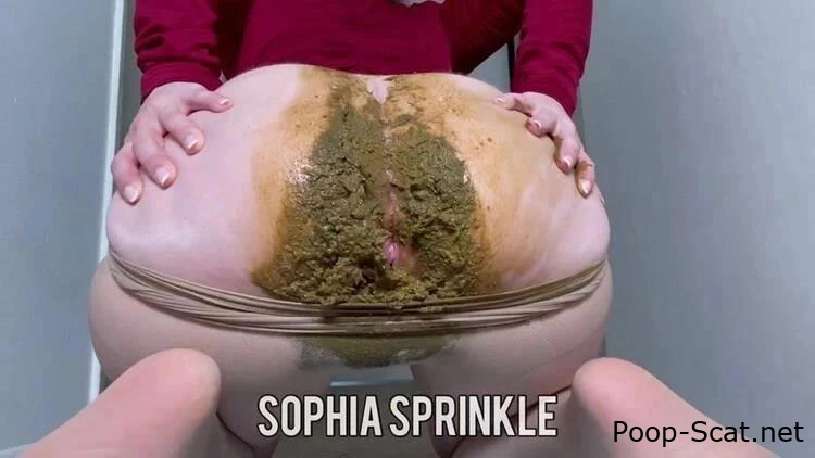 Sophia Sprinkle - Pantyhose Poop and Smear in Red Dress - Shitty Ass, New Amateurs Scat, Dirty Anal Sex